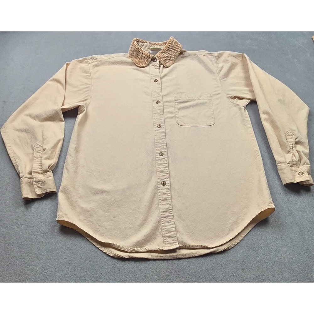 Susan Bristol‎ Womens Small Khaki Woven Collar Button Down Shirt